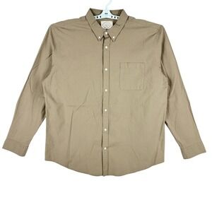 St. Johns Bay‎ Men's Comfort Stretch Long Sleeve Hutton Brown Shirt Size XXL NWT